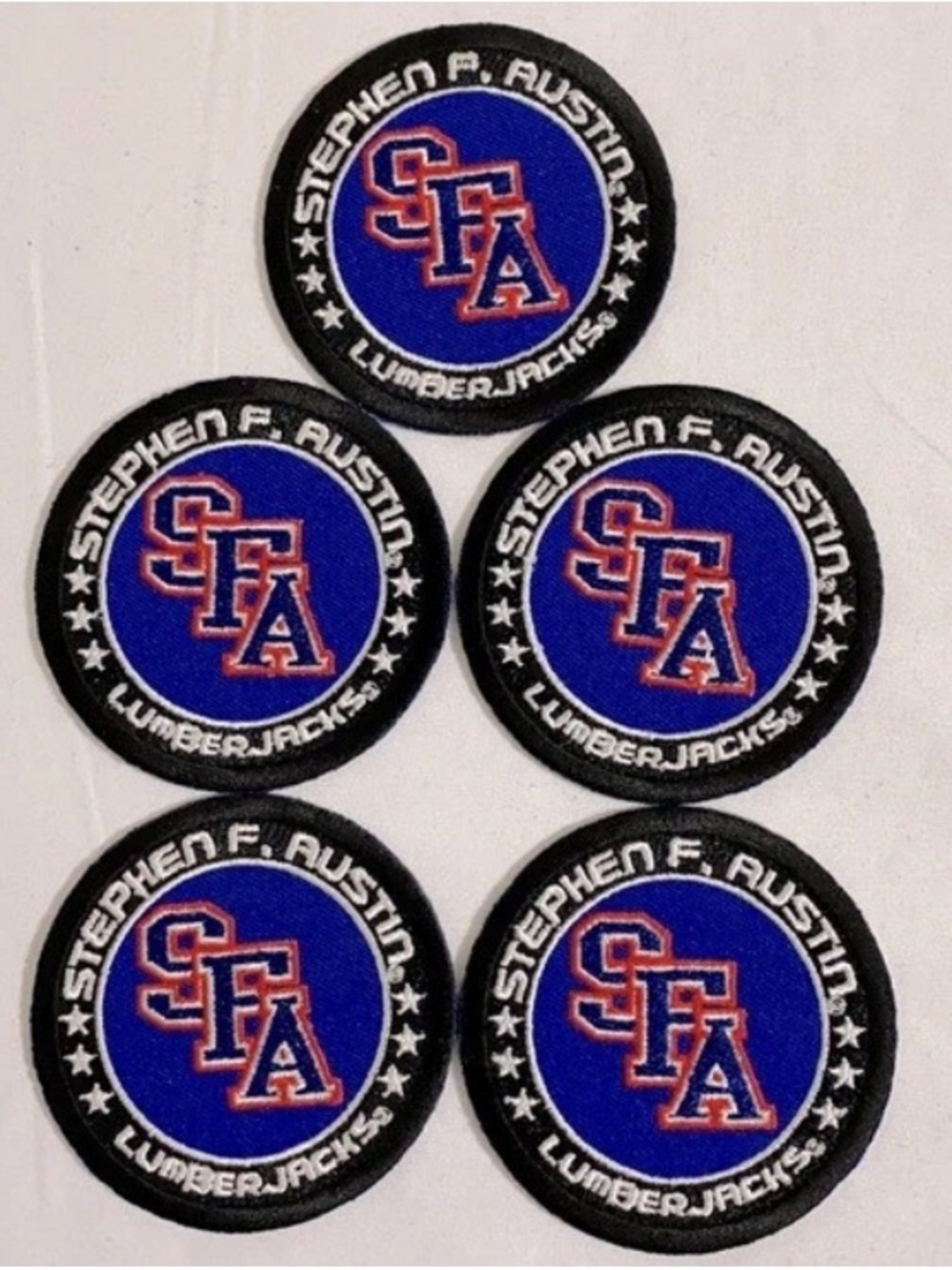 NWOT Lot of 5-SFA Stephen F. Austin State University Lumberjacks Patches BLUE